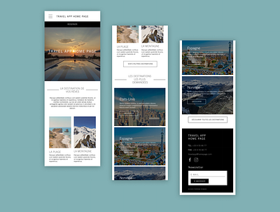 Travel App Home Page - Version Mobile figma holiday homepage mobile responsive travel ui ux website