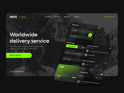 Worldwide Delivery Service Landing Page Design dashboard delivery landing mobile order product shipment shipping tracker ui ux website