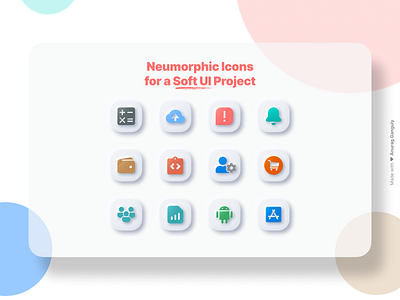 Neumorphic Icons for a Dashboard Project (Soft UI/ Neumorphism)