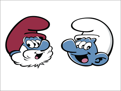 3 eyed smurf character design cute cute art design digital art illustration logo papa smurf peyo smurfs vector art vector illustration