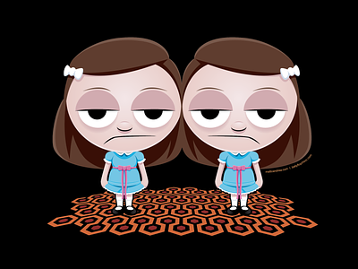 The Grady Sisters - SHINING character design come play with us cute cute art cute horror digital art illustration monster art not so scary halloween stanley kubrick stephen king the shining vector art vector illustration