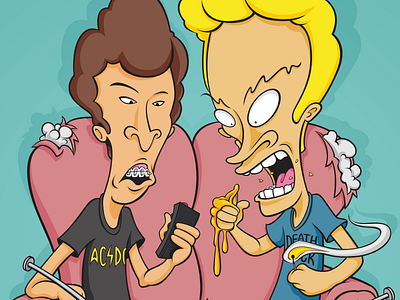 Beavis & Butthead beavis and butthead cartoon digital art illustration mike judge mtv vector illustration