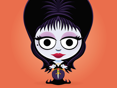 Trick or Treat Day 26 - Elvira, Mistress of the Dark advertising cartoon character design childrens book childrensbooks commercialillustration cute cute art digital art digital illustration elvira elvira mistress of the dark halloween holiday illustration inktober not so scary halloween trick or treat vector art vector illustration