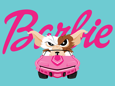 Gizmo and the Barbie Corvette® character design childrens book childrensbooks cute cute art design digital art gizmo gremlins gremlins 2 the new batch illustration mogwai steven spielberg t shirt design tshirt vector vector art vector art vector illustration vectorillustration