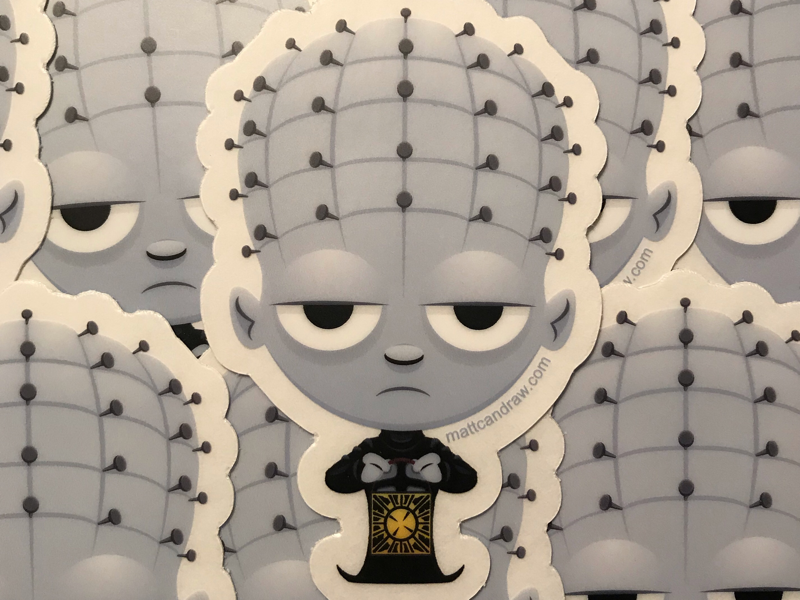Lil Hellraiser sticker design illustration commercialillustration vectorillustration vector-art digital illustration not so scary halloween digital art cute halloween character design trick or treat vector illustration pinhead cute horror clive barker hellraiser doug bradley cute art vector art stickers