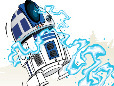 Lost in the Wrong Part of Town star wars r2d2 jawas illustration scifi vector cartoon comic