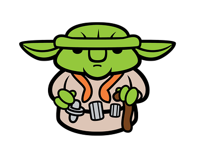 YODA character design childrens book cute cute art digital art georgelucas illustration star wars starwars vector art vector illustration yoda