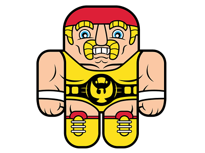 WWF Hulk Hogan character design cute cute art digital art hulk hogan illustration sports art vector art vector illustration wwe wwf