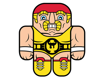 WWF Hulk Hogan character design cute cute art digital art hulk hogan illustration sports art vector art vector illustration wwe wwf