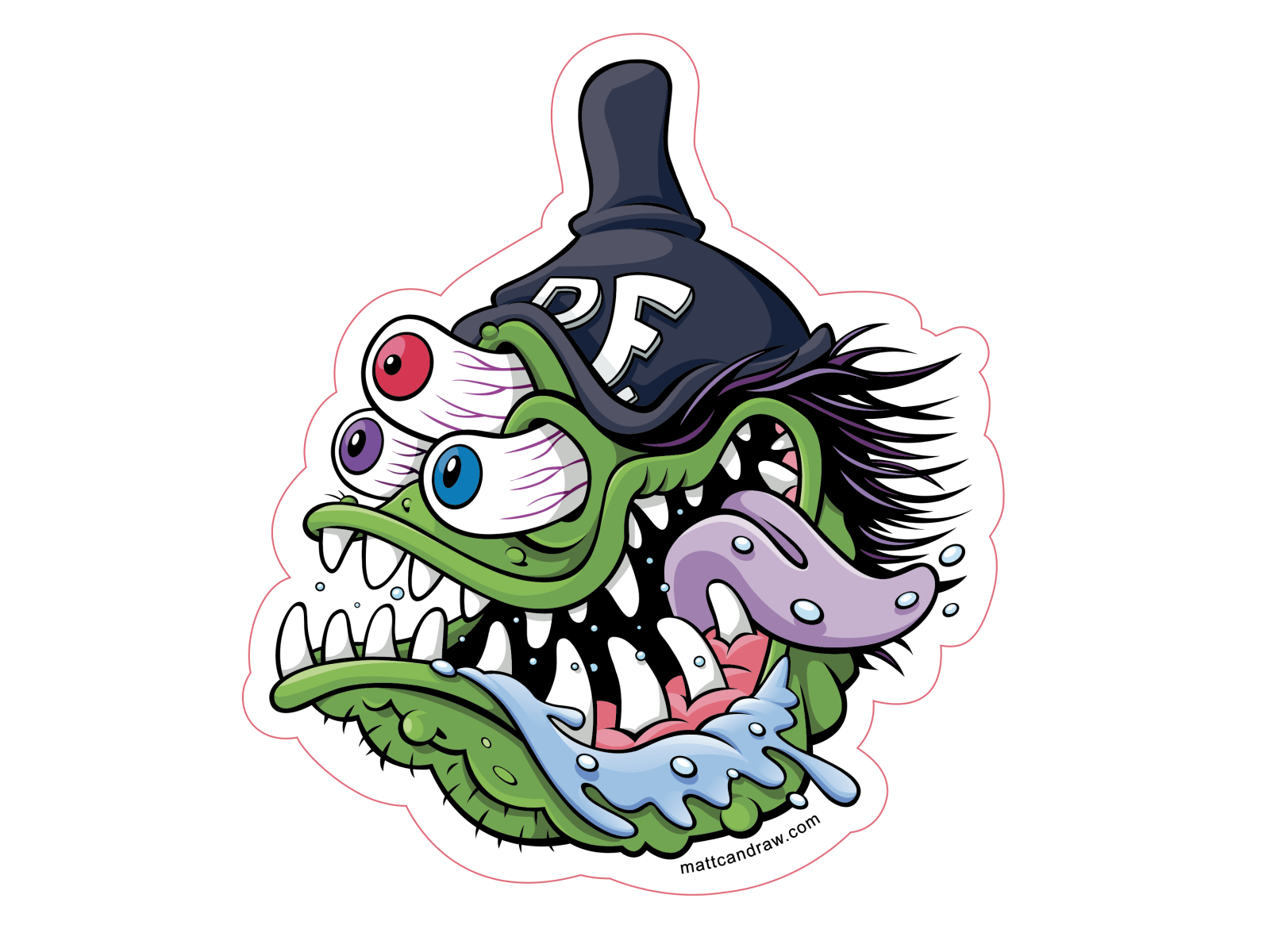 Rat Fink inspired sticker design by Matthew J Luxich on Dribbble