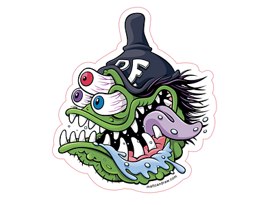 Rat Fink inspired sticker design