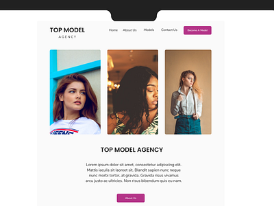 Model Agency landing page