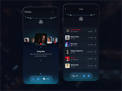 What if Daimler had bought WhatsApp? 🔥 android app animation call car chat daimler dark dark ui ios light luxury mersedes motion neon star swipe tabs ui uxui