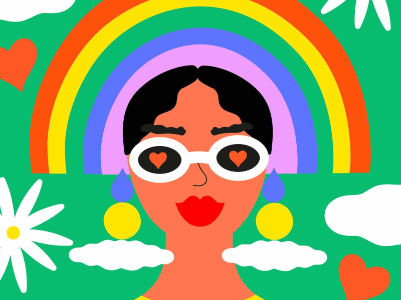 Rainbow bold bright characterdesign colour colourful design fashion fashionillustration female femalecharacters fun illustration illustrator pattern positive rainbow style vector