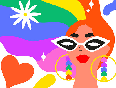 Rainbow Pt. II advertising advertising design bold bright campaign characterdesign colour colourful design fashion fashionillustration female illustration illustrator positive rainbow vector