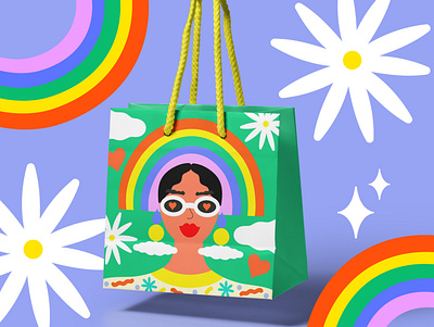 Bag Mock Up branding campaign colourful fashionillustration female illustration illustrator vector