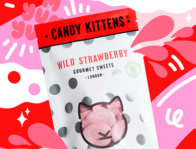 Candy Kittens advertising bright campaign colour colourful design fashionillustration fun illustration illustrator packaging packaging design positive product sweets vector