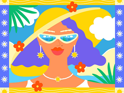 Sun bold branding campaign characterdesign colourful design editorial fashion illustration fashionillustration female fun holiday illustration illustrator summer vector visual art