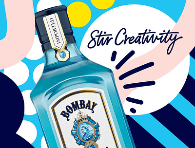 Bombay Sapphire; Stir Creativity advertising advertising campaign bombay sapphire bright campaign colour colourful creativity design fashionillustration fun gin illustration illustrator packaging product design vector