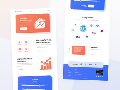 Email Marketing Website UI Design