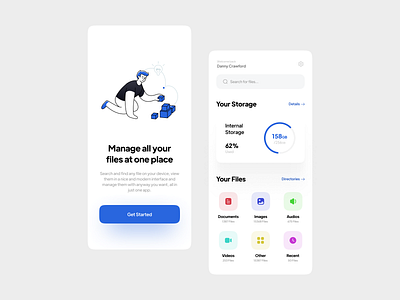 File Manager App UI app app design application category chart file file manager folder minimal search storage ui uidesign