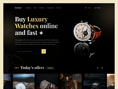 Luxury Watch Shop dark luxury online shop shop store ui uidesign watch web web design