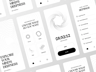 Meditation App - Light Version app app design classic echo echo design echodesign focus luxury meditate meditation minimal sleep ui uidesign