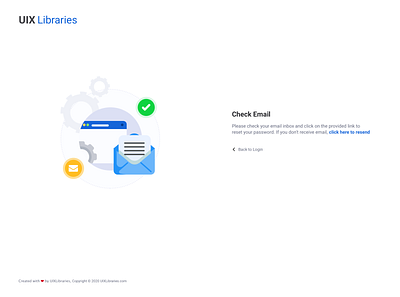 Check Email Page UI Freebie account pages check email check your email confirm email page free downloads free sketch freebies onboarding flow resend email user account user flow user login user onboarding user signup verify email