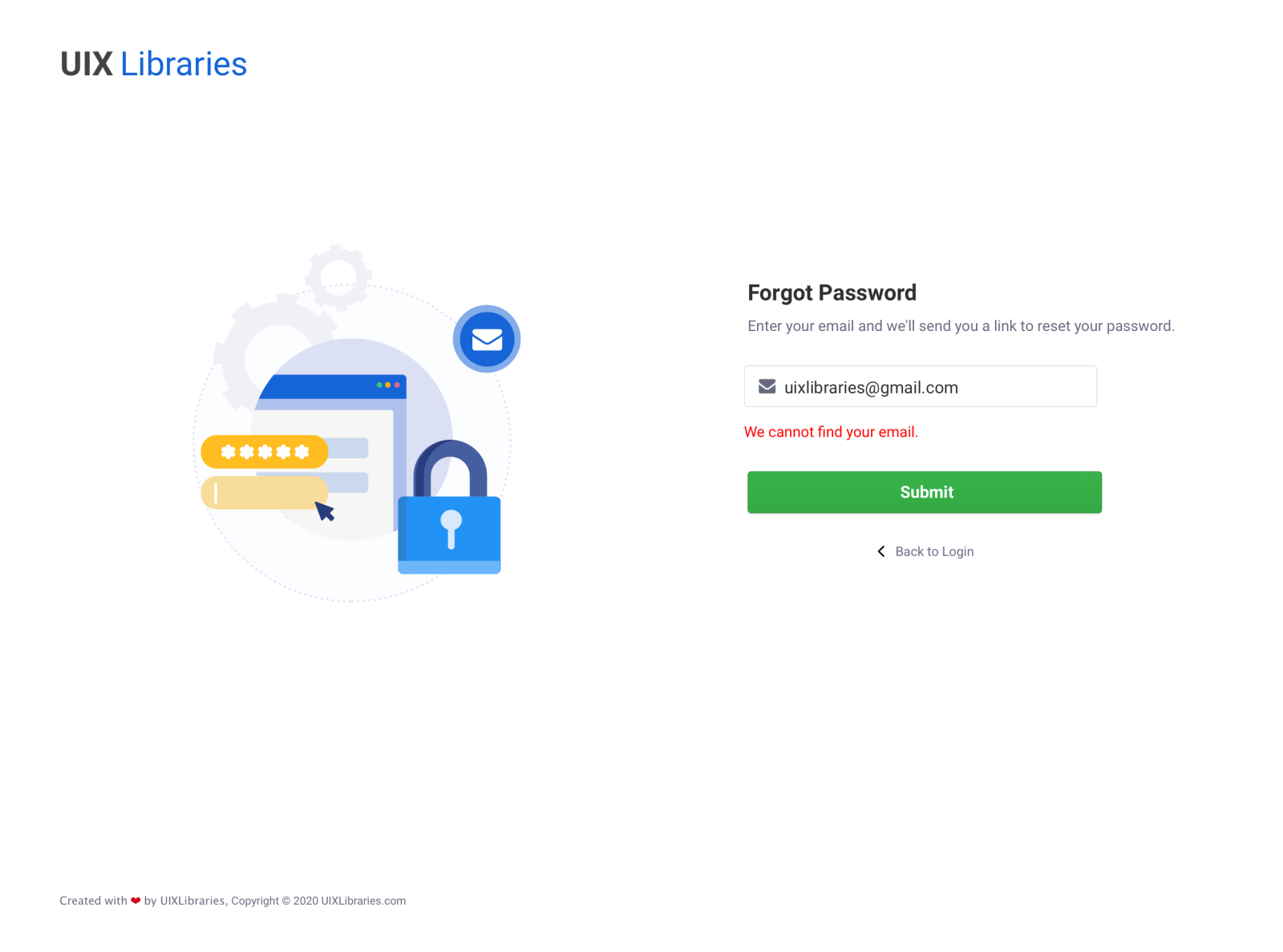 Forgot Password Page Free Ui By Uixlibrary On Dribbble