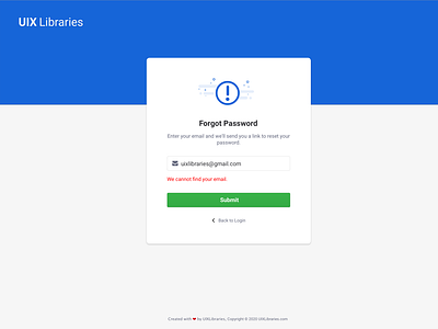 Forgot Password Page Design