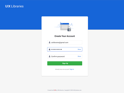 Signup Registration Page Design