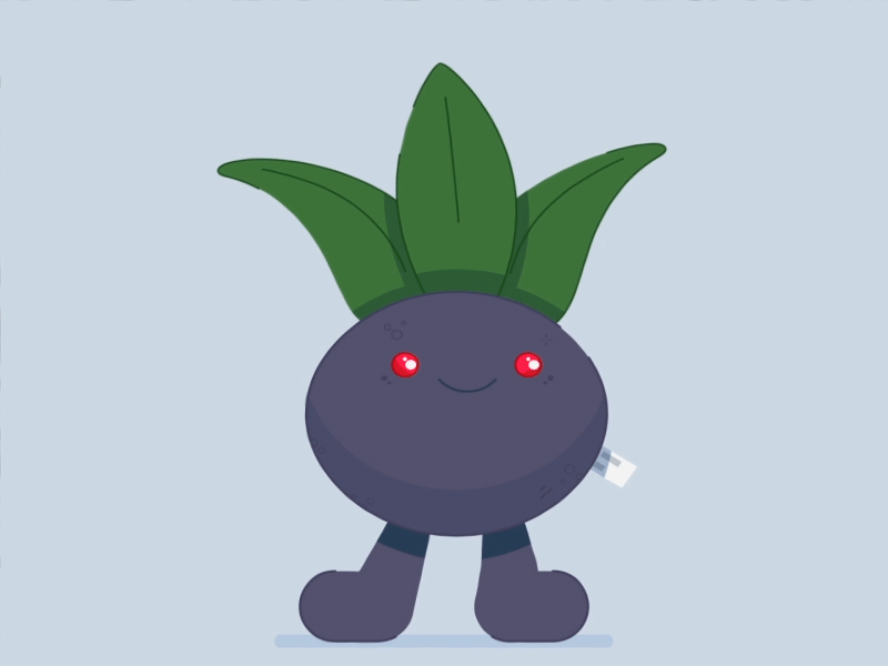 Plush Oddish - Animated after effects astute graphics illustrator oddish overlord pokemon rubberhose vector