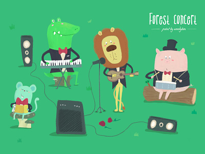 Forest Concert animals forest concert illustration