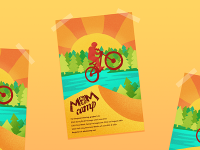 Mountain Bike Camp Poster bike branding design flat illustration illustrator travel vector