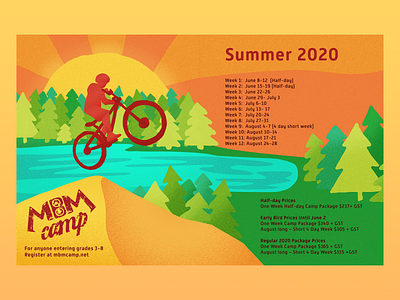 Mountain Bike Camp Post bike carousel design flat illustration illustrator post poster design socialmedia travel vector