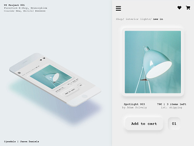 Neumorphism Ui-Design for a furniture-shop | +Freebie app app design dailyui ecommerce minimalist neumorphism online shop shop shopping app soft ui ui uidesign uiux userinterface