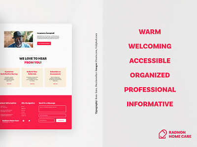 Radnon Home Care Webdesign | Web & Branding brandesign branding carework dailyui healthcare homecare landingpage ui webdesign website