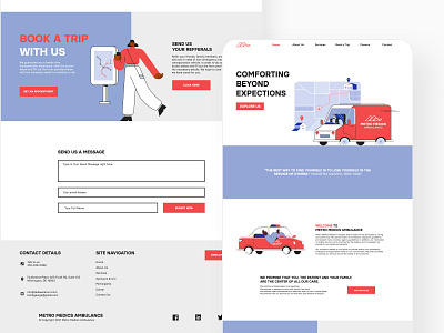 Metro Medics Website | Webdesign UI UX ambulance ambulance website brandesign branding carework illustration logo medical transportation medical website ui ux webdesign weblayout