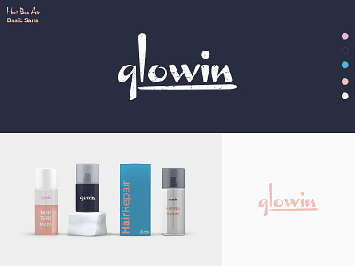 Glowin Hair & Cosmetics | Logo & Branding beauty beauty products branding careproducts cosmetic branding cosmetic logo cosmetics feminine hair products haircare logo organic