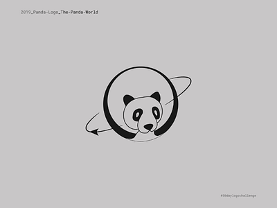 The Panda World details earth flat graphic design grey logo logo design minimal panda