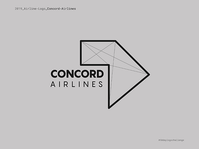Concord Airlines branding flat graphic design grey icon logo minimal