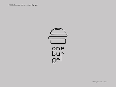 One Burger flat geometry graphic design icon illustration logo minimal typography
