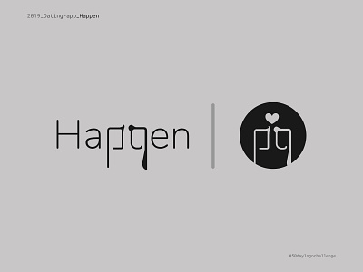 Dating app - Happen app branding challenge design flat geometry graphic design icon illustration illustrator logo minimal minimalist typography
