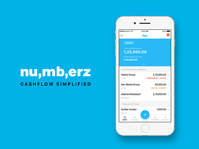 numberz ios app app cashflow expense fintech invoice ios numberz payments ui ux