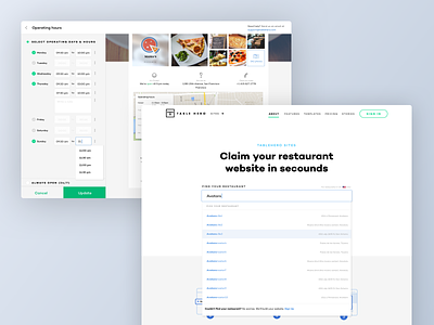 Sites - an automated website builder for restaurants