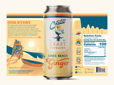 Coastal Craft Kombucha - Jones Beach Ginger