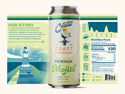 Coastal Craft Kombucha - Montauk Mojito