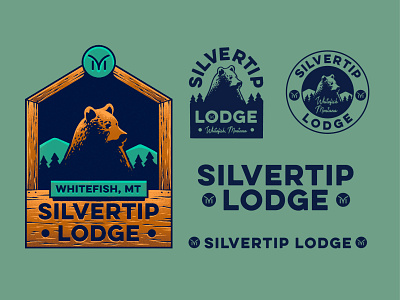Silvertip Lodge Branding bear branding illustration logo