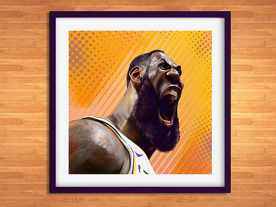 LeBron James basketball caricature digital painting illustration lakers lebron nba portrait sports