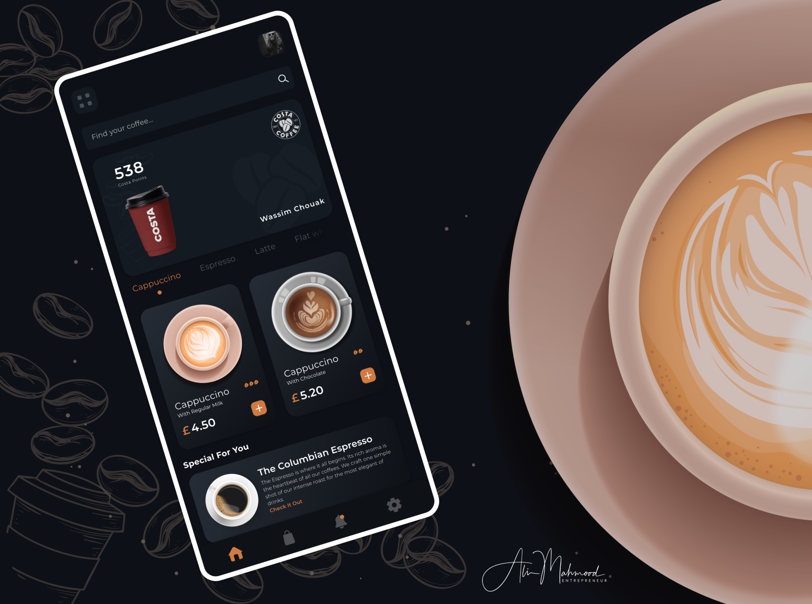 Costa Coffee App Concept by Ali Mahmood on Dribbble